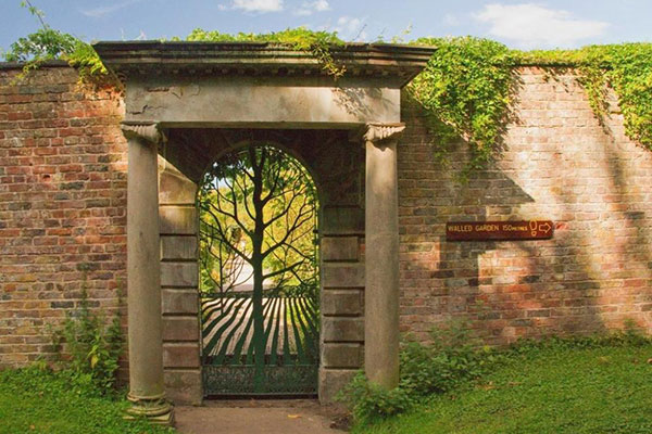 archway entrance to walled garden
